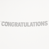 Elegant Silver "Congratulations" Letter Banner Decoration